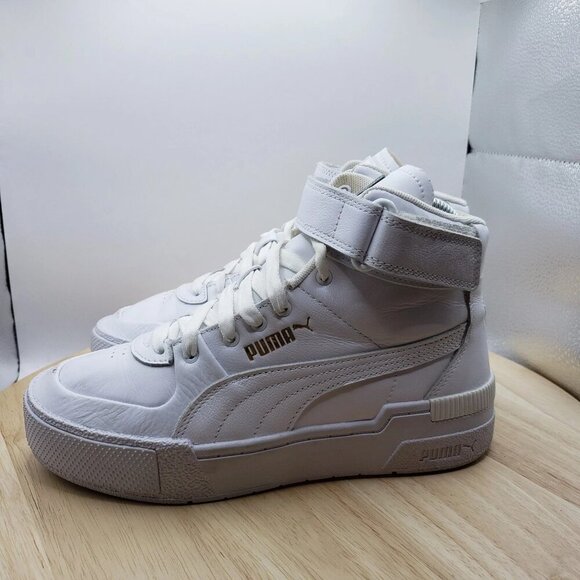 Puma Cali Sport highs White/Gold shoes 373871- 01 Women's 6.5 Sneakers - Picture 3 of 7